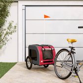 The Living Store Fietskar Honden - Rood/Grijs - 125x64x66 cm - Duurzaam frame - Comfortabele oxford stof - Handig ontwerp - Veilig rijden - Brede toepassingen