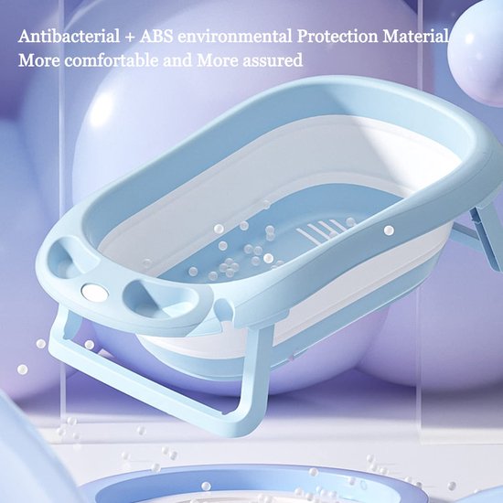 K IKIDO Große Baby Badewanne faltbar für Babys von 0-72 Monaten Ergonomische Babywanne (blau