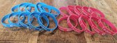 Genderreveal feest armbanden - boy or girl? - 10 roze en 10 blauwe armbanden