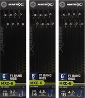 Matrix Onderlijnen MXC-6 F1 Band Rigs 15cm Eyed-Barbless (8 pcs) - Maat : Haak 14 - 0.145mm