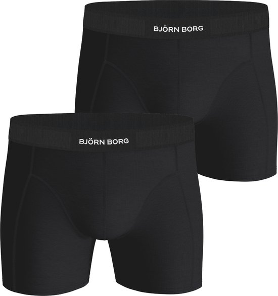 Björn Borg Lyocell boxers - heren boxers normale lengte (2-pack) - Zwart -L