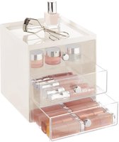 Make-up organizer - Make-up opberger met 3 laden voor oogschaduw, lippenstift, enz. - Plastic badkamer cosmetische doos