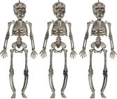 Halloween/horror thema hang decoraties - 3x - skeletten - in vergane staat - 30 cm