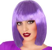 Atosa Perruque d'habillage pour femme cheveux mi-longs - Violet - Ligne Bob - Carnaval/ party