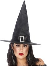 Halloween heksenhoed - basic model - one size - zwart - meisjes/dames - verkleed hoeden