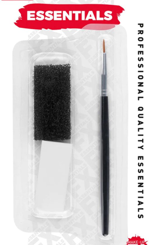 Smiffys - Set d'outils cosmétiques Pinceau de maquillage - Zwart/ Wit