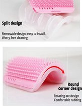 Brosse pour chat, brosse à peluches, brosse pour support mural chat, brosse d'angle chat, brosse auto toilettage chat - rose