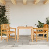 The Living Store Chaises de jardin Design à Lattes en Teck Massief - 58 x 59 x 88 cm - Assise Confortable - Finition résistante à l'eau - Set de 2
