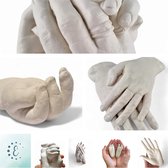 Handen beeld | Gips Handen | 3D | 3 KG Casting Mix Poeder & 2 kilo gram Gips | Voor een hand | Body Casting | Extensso® | Gipsafdruk | Parel | Alginaat | Afdruk | Handen | Babyshower | Hobby Pakket