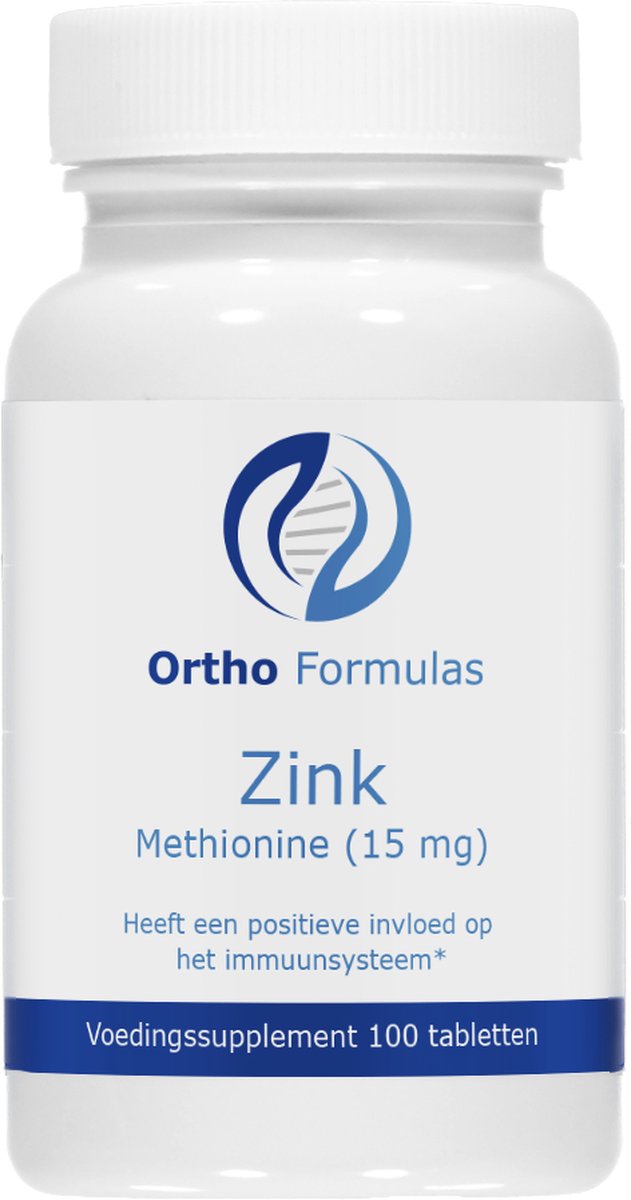 Goedkoopste Zink Methionine - 15 mg - 100 tabletten - hormoonhuishouding - normaal testosteron - vruchtbaarheid - immuunsysteem - huid - haar - nagels - vegan