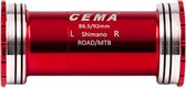 CEMA Bracketas BB86-BB92 Int. Shimano-Keramisch-Rood