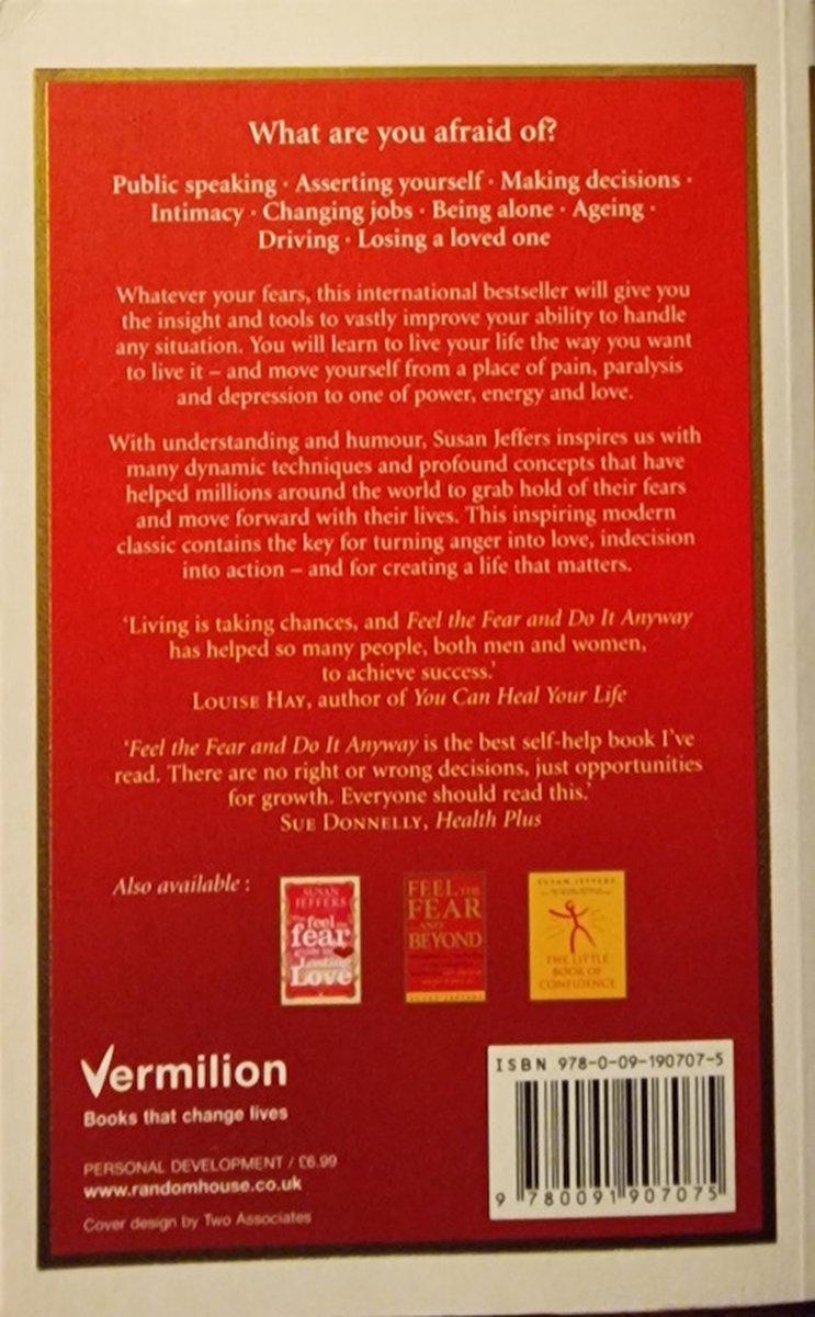 Feel The Fear And Do It Anyway - back cover