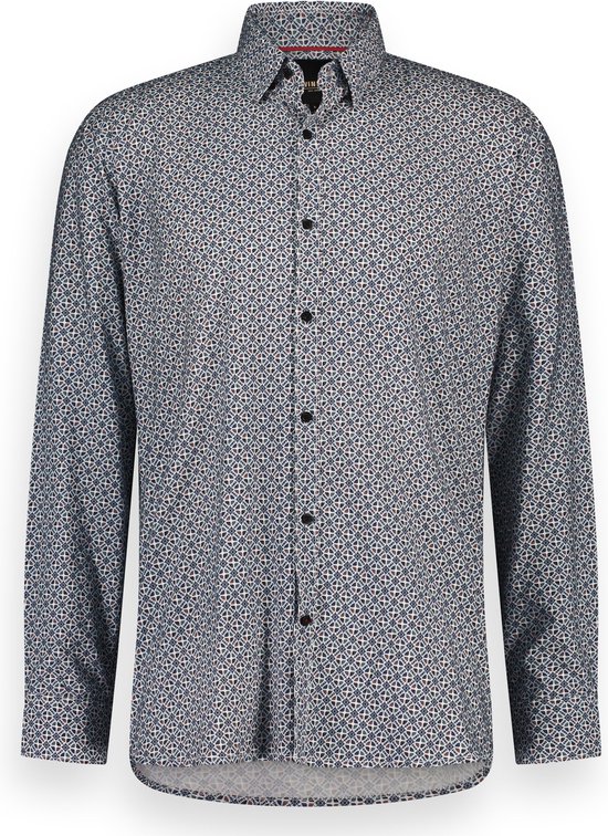 Twinlife Heren Shirt Print Geweven - Overhemd - Comfortabel - Regular Fit - Groen - XL