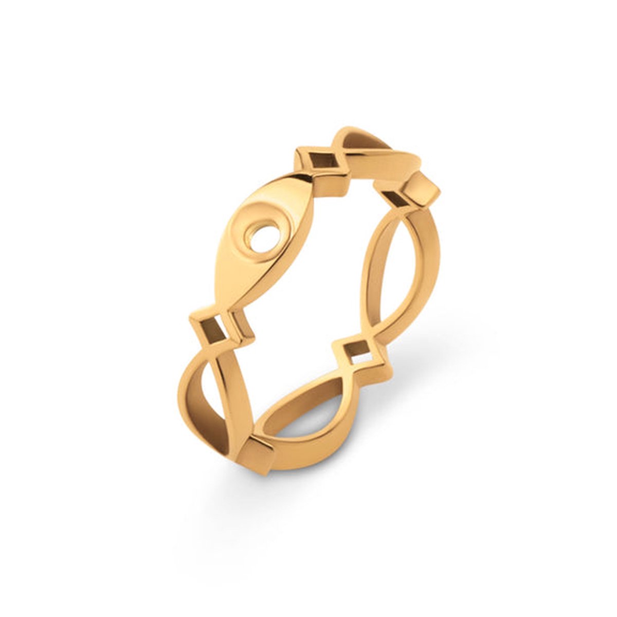 Melano Twisted Ring Trix Goud Maat 50