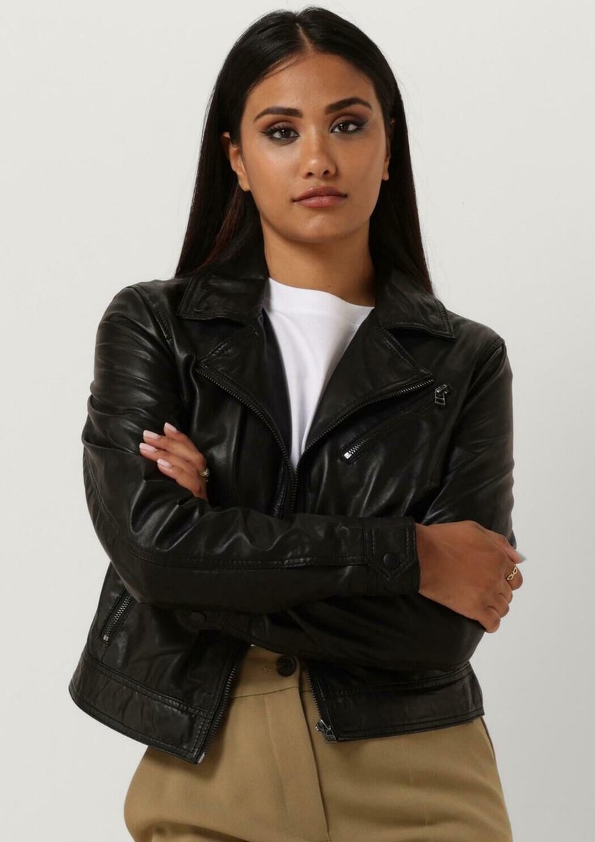 Goosecraft Megan Biker Jassen Dames - Zomerjas - Zwart - Maat XS