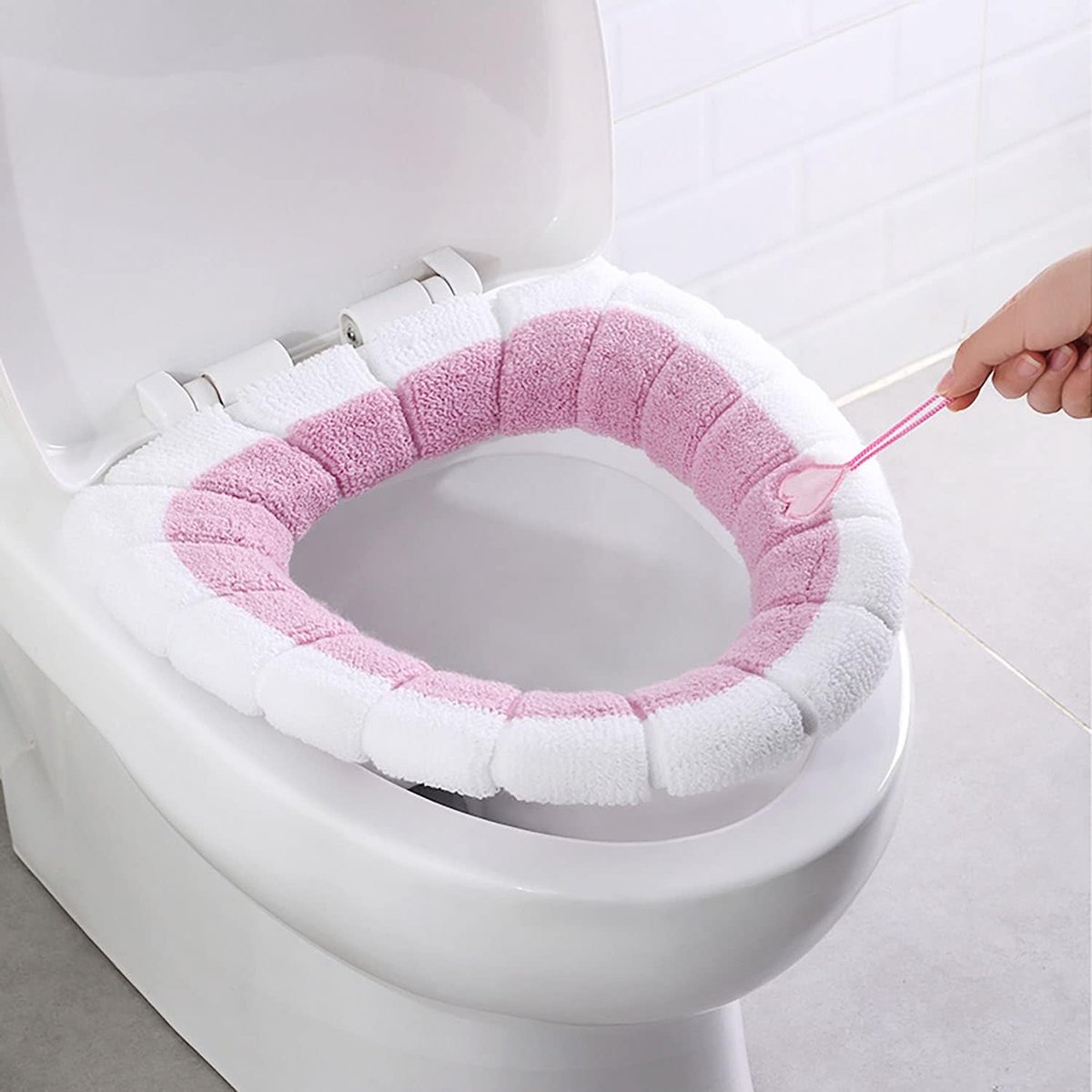 1 Pièce Couvre-siège De Toilette Universel Avec Poignée Et Coussin