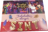 Sinterklaas Decoratieset 'DE GROTE SINTERKLAAS FILM '- 4 gouden Folieballon Slinger - 30 cm hoog - 6 tassels ( 20 cm hoog ) - en 3 meter touw - Sinterklaasversiering
