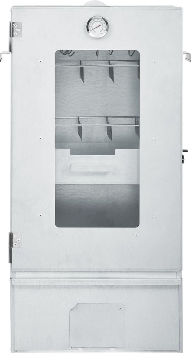 vidaXL - BBQ-rookoven - met - tafel - gegalvaniseerd - staal