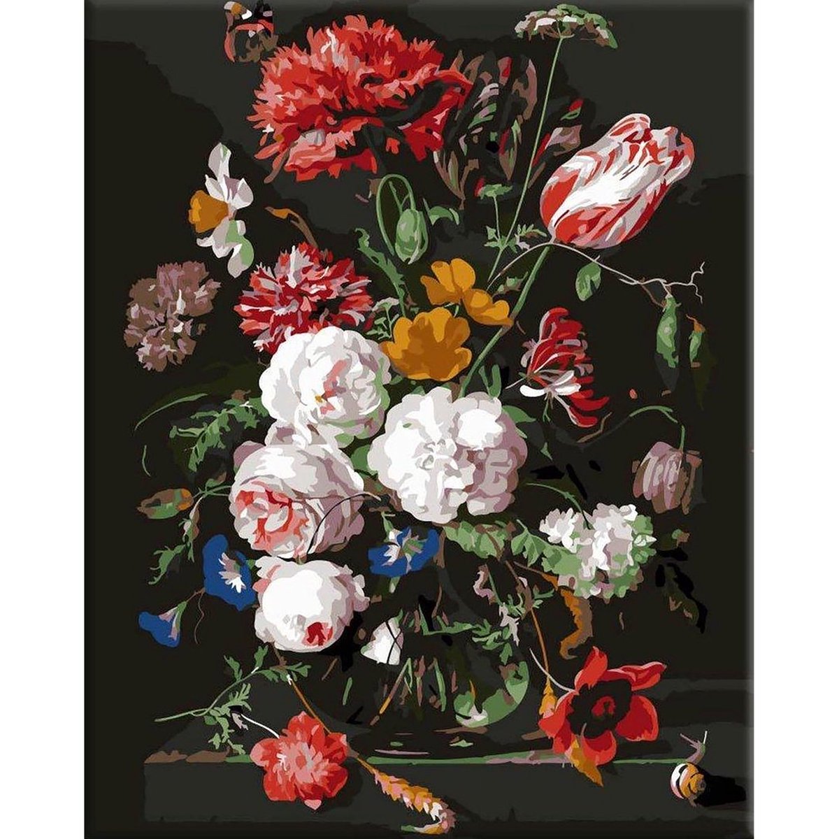 Happy Painter® Diamond Painting volwassenen - Moody bloemen in vaas - 30x40 cm vierkante steentjes