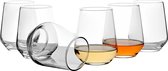 set van 6 glazen voor wijn, sap, water, whisky 425 ml, transparant