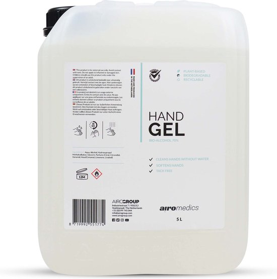 Hygienische Handgel 5 liter -Hygienic Handgel 5L - Vrij van Microplastics - Alcoholgel Hygienische Handgel 5 liter -Hygienic Handgel 5L - Vrij van Microplastics - Alcoholgel