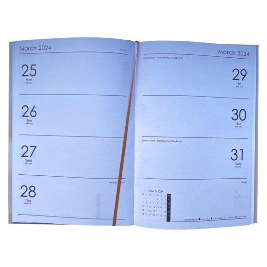 Agenda 2024 - Agenda Semainier de Poche 7D/2P - Hardcover de Poche -  8x15,5cm