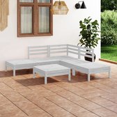 The Living Store Tuinset - Grenenhout - Wit - 63.5x63.5x62.5 cm - modulair
