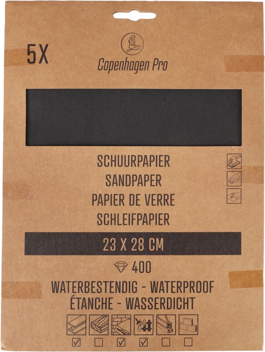 Copenhagen Pro schuurpapier - waterproof - korrel 400 - 5 stuks - 28 x 23 cm