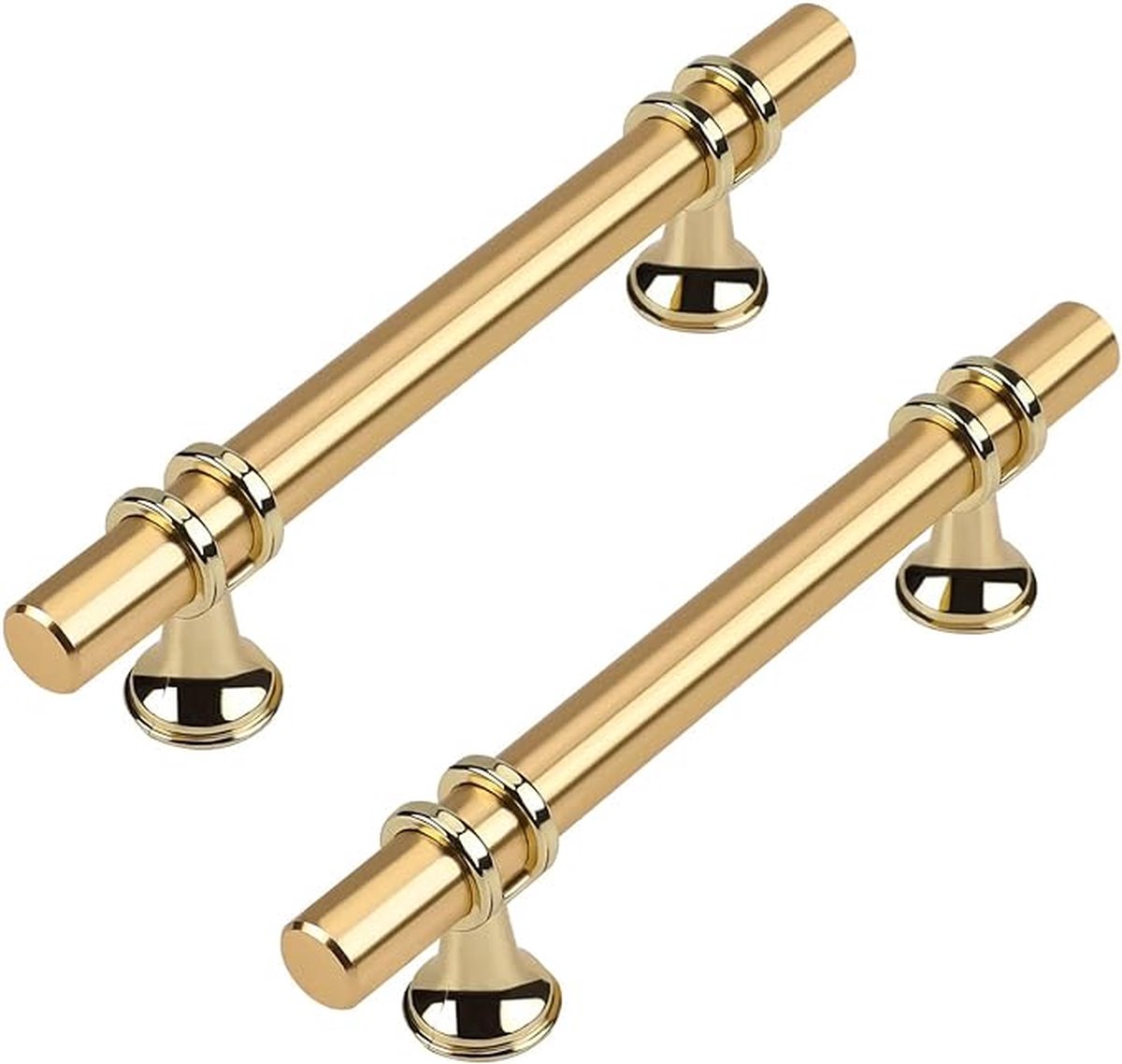 Waledano® Handgreep Goud - Hartafstand 128mm - Meubelgreep - RVS -Handgrepen voor deurtjes - Ladegreep - Handgrepen kast - Handvat - Keukenkast - Handgreep Badkamer - Meubelbeslag - 2 STUKS