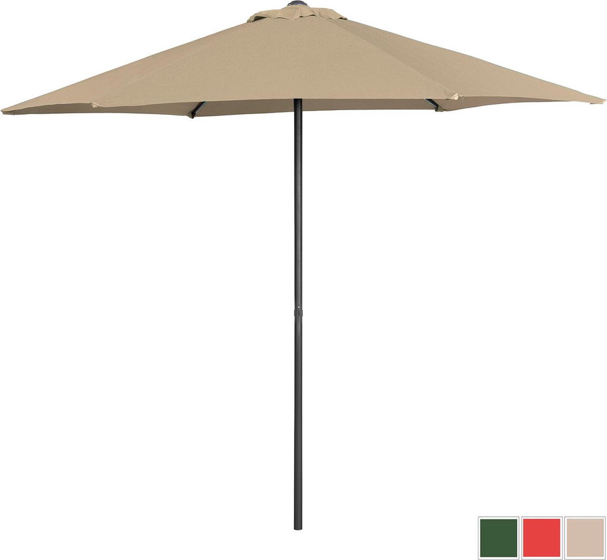 Uniprodo Parasol groot - taupe - zeshoekig - Ø 270 cm