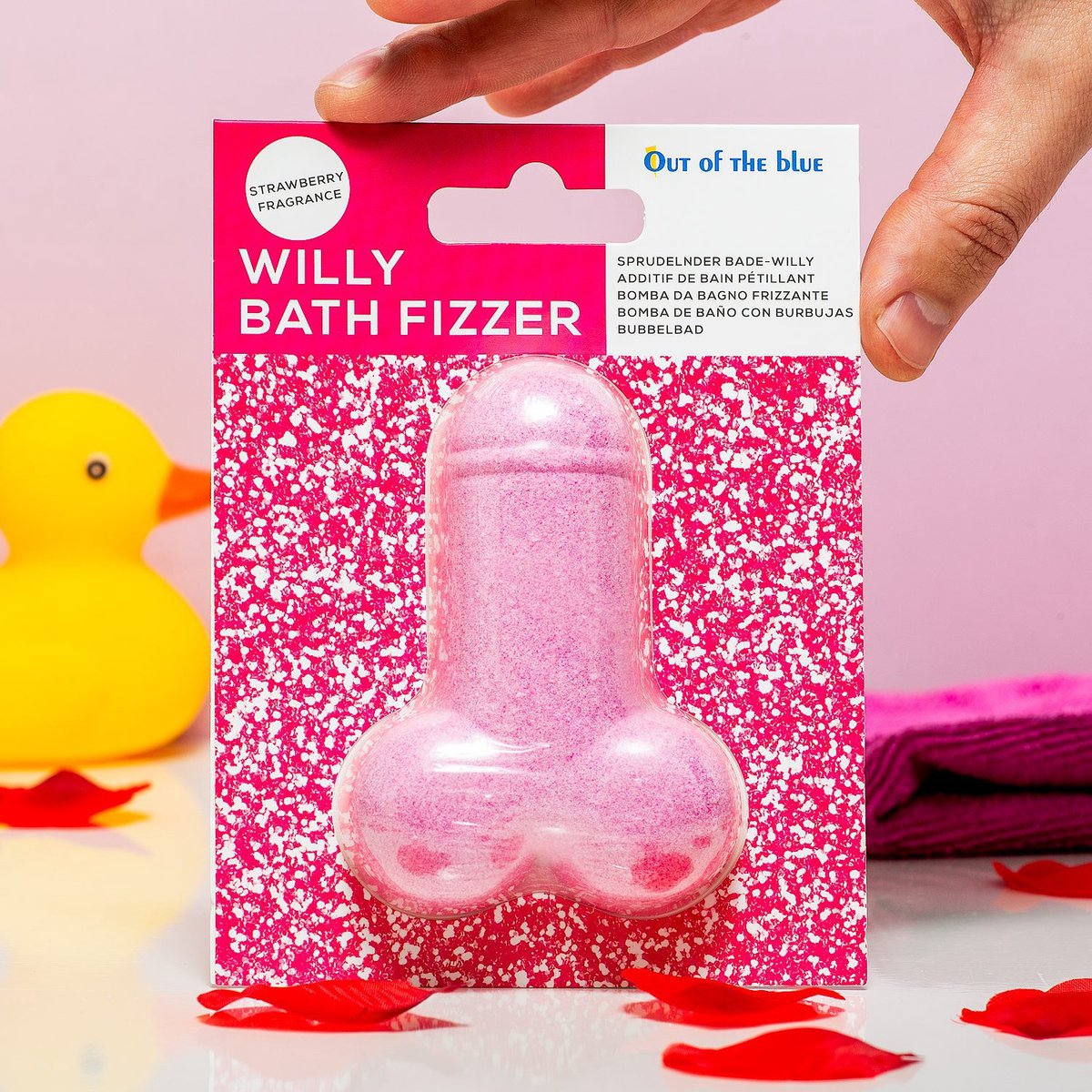 Strawberry Bath Fizzer Penis Shape