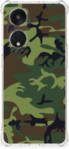 Smartphone hoesje OPPO A98 Anti-shock Hoesje met foto met transparante rand Camouflage