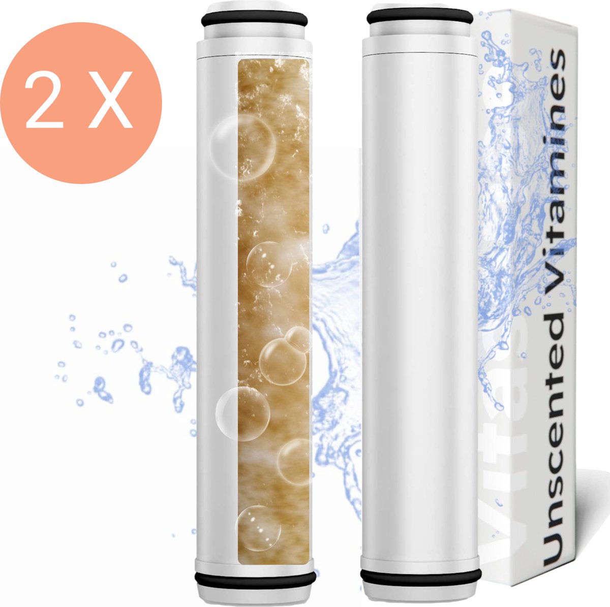 VITASENSE Waterfilters 2 stuks - Geurloze douchefilters geschikt voor Vitasense Douchekop - Waterontharder - Vitasense