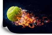 Fotobehang Een Brandende Tennisbal