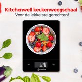 Kitchenwell Digitale Precisie Keukenweegschaal – Weegschaal Keuken - 1gr - 15kg – Tarra Functie - USB Oplaadbaar - Zwart