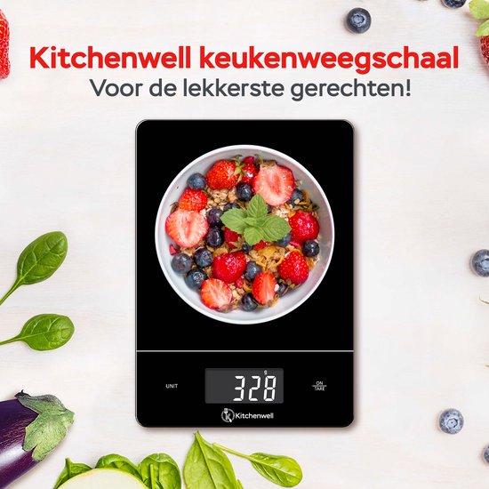 BRICH Digitale Küchenwaage mit Dualer Plattform – 500g/0,01g & 15kg/1g Präzision, Summierungsfunktion, 7 Einheiten, Edelstahl & Glas, LCD-Beleuchtung – Ideal für Küche, Backen, Kochen und Schmuck