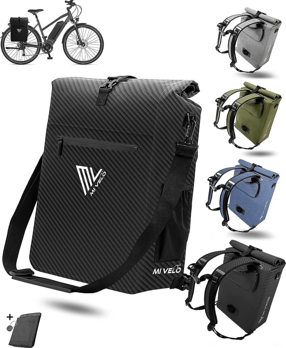 VELMIA Fietstas voor bagagedrager, met praktische draaggreep, 100% waterdicht, bagagedragertas