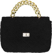 Teddy bag groot - schoudertas - handtas - gouden chain - verstelbare riem - zwart - kerst - cadeau - kerstcadeau - tas
