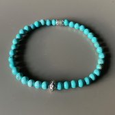 Armband - natuursteen - Turquoise - 4 mm 18 cm