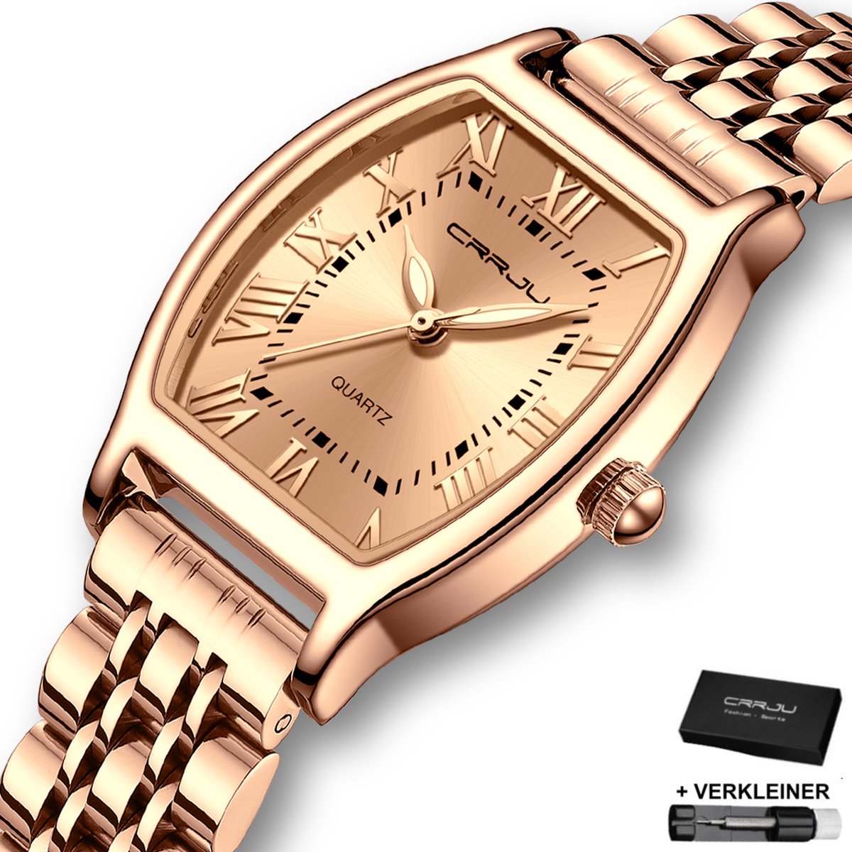 CRRJU® - Horloge Dames - Cadeau voor Vrouw - 27 mm - Rosé