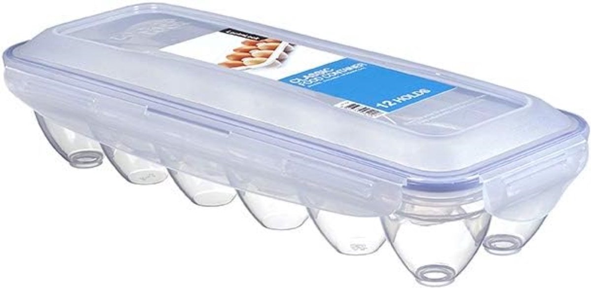 PP Classic eierdoos voor 12 eieren 325 x 125 x 80 mm 100% lucht- en waterdicht BPA-vrij slim sluitsysteem eierbewaarbox voor de koelkast transportbox