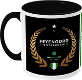 Feyenoord Mok - Gouden Krans - Koffiemok - Rotterdam - 010 - Voetbal - Beker - Koffiebeker - Theemok - Zwart - Limited Edition