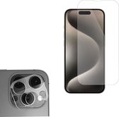 Screenprotector geschikt voor iPhone 15 Pro Max + Beschermglas Screenprotector geschikt voor iPhone 15 Pro Max Camera Lens - GuardCover