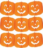 Halloween feestslinger pompoenen - 3x - 3 meter - oranje - van papier