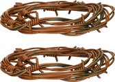 Faux fil de fer barbelé - 2x - 2,5 mètres - marron - Décoration thème Halloween/ Horreur