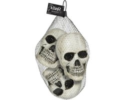 Amscan Doodskoppen - 3x stuks - 10 cm - kunststof - schedels - halloween - horror