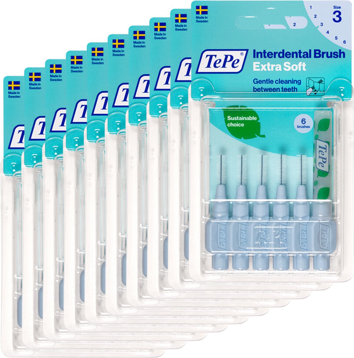 Goedkoopste 10x TePe Ragers Extra Zacht 0,6 mm Lichtblauw 6 stuks