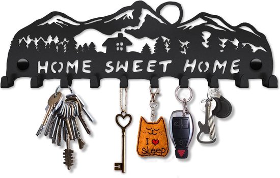 Boîte à clés murale design en métal blanc Home Sweet Home