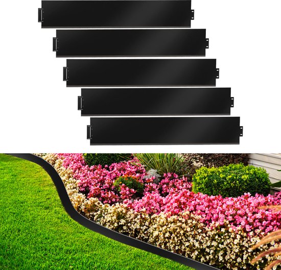 Nature Flexibele borderrand grijs 15 cm x 10 m