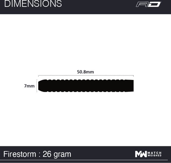 WINMAU - Firestorm: Steeltip Tungsten Dartpijlen Professioneel - 26g van Winmau — afbeelding 2